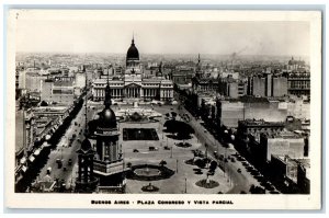 c1930's Buenos Aires Congress Square Partial View Argentina RPPC Photo Postcard