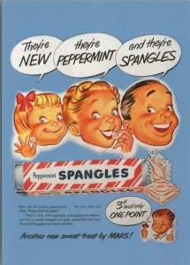 Advertising Postcard-Robert Opie Peppermint Spangles, Childrens Sweets RR16715