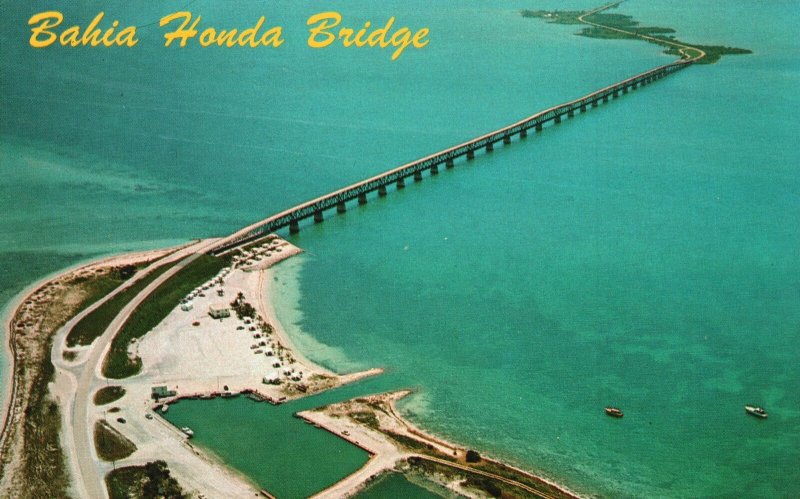 Vintage Postcard Bahia Honda Bridge Famous Linking The Mainland To Key West FL 