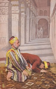 Musselmen Muslims Praying Antique Egyptian Postcard