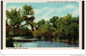 MILFORD, Nebraska, 1930-1940's; Scene On Big Blue River, Boat Landing, Camp K...