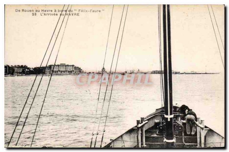 Old Postcard From Rouen to Havre Felix Faure L & # 39arrivee Havre
