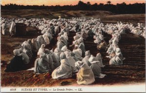 Algeria Scenes Et Types La Grande Priere Vintage Postcard C163