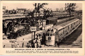 Postcard TRAIN STATION SCENE State of Illinois IL AL1428