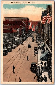 VINTAGE POSTCARD MAIN STREET SCENE AT HELENA MONTANA MAILED 1921