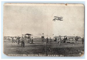 1911 International Aviation Meet Chicago IL Illinois Biplane Postcard (FP13)