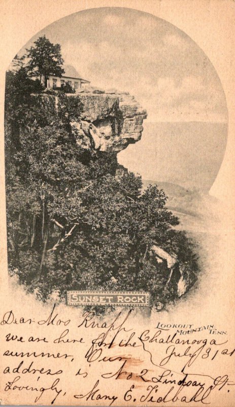 Tennessee Lookout Mountain Sunset Rock 1902 Private Mailing Card