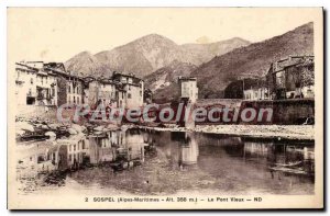 Postcard Old Sospel The old bridge