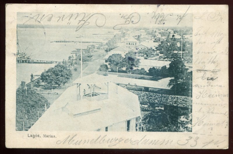 h416 - NIGERIA Lagos Postcard 1901 Marina