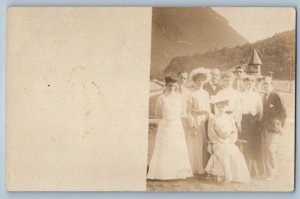 c1905 Men And Women At Crawford Notch New Hampshire NH RPPC Photo Postcard
