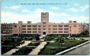 1940s Senior High School Atlantic City New Jersey Postcard