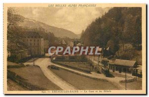 Old Postcard The Beautiful French Alps Uriage les Bains Station and Hotels