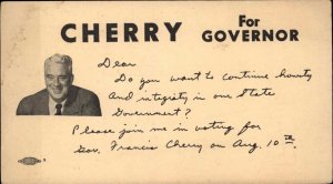 Arkansas Governor Francis Cherry Campaign Postal Card 1950s - Political