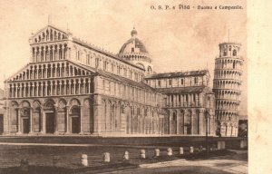 Vintage Postcard Duomo E Campanile Cathedral Square Pisa Italy