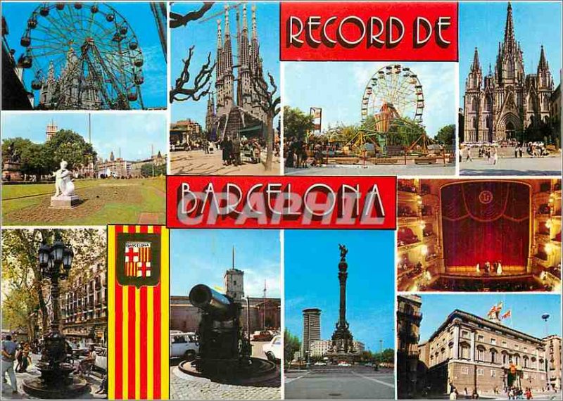 Postcard Modern Barcelona Various espects