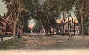 Vintage Postcard Wakefield Street Looking North Rochester New Hampshire N.H.