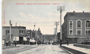 Dixon Illinois Galena Avenue, Looking North From 2nd Street Vintage PC U2819