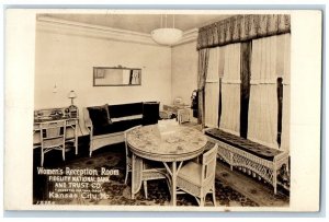 c1920's Women's Reception Room Fidelity Bank Kansas City MO RPPC Photo Postcard
