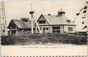 Narragansett RI Point Judith US Life Saving Station Unused ANC Postcard G76