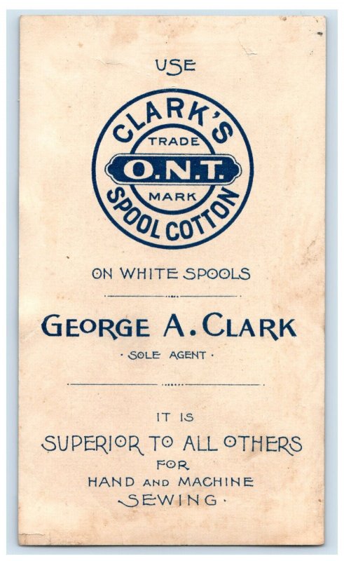 1880s Clark's ONT Spool Cotton Lovely Girl & Adorable Cat #5Z