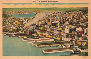 USA Seattle Washington Linen Postard 03.66