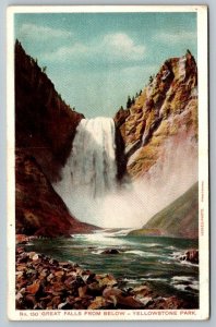 Great Falls  Yellowstone Park  Wyoming    Postcard  c1910