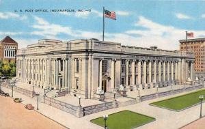 INDIANAPOLIS, IN Indiana  US POST OFFICE~Bird's Eye View  c1940's Linen Postcard