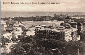 India Bombay Esplanade Hotel Sailors Home & Harbour From Clock Tower Mumbai C067