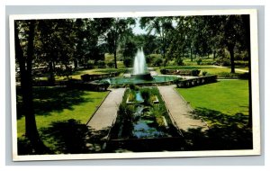 Vintage 1970's Advertising Postcard Kellogg Park Fountain Battle Creek Michigan