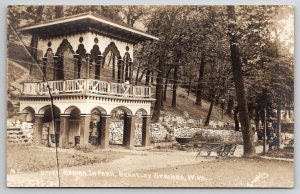 RPPC Berkeley Springs WV Upper Springs in Park By Clyde Laughlin Postcard O5