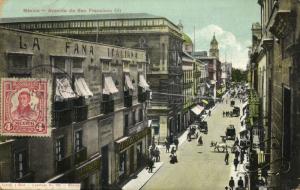 mexico, MEXICO, Avenida de San Francisco (1923) Postcard