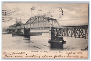 1906 New London Draw Bridge New London Connecticut CT Posted Postcard 