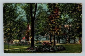 Adrian MI, View In South Park, Vintage Michigan c1916 Postcard