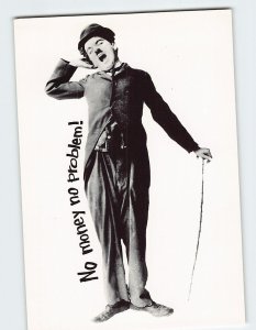 Postcard No money no problem!, Charlie Chaplin