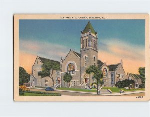 Postcard Elm Park M. E. Church, Scranton, Pennsylvania