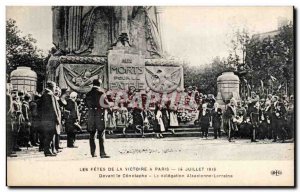 Old Postcard Militaria Paris Fetes victory July 14, 1919 In front of the Ceno...