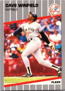 1989 Fleer Baseball Card Dave Winfield New York Yankees sk21027