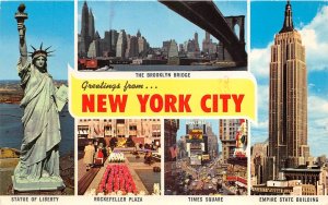 US4 USA NY New York liberty Rockefeller Times square Empire State postcard 1978