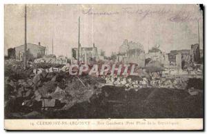 Old Postcard War Clermont in Argonne Rue Gambetta (Pree Pusee of the Republic)