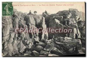 Old Postcard Between Pouliguen Batz and Le Pont du Diable Rock Very Curious