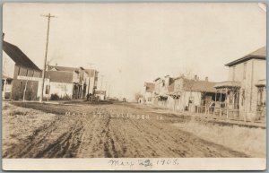 CYLINDER IA MAIN STREET ANTIQUE REAL PHOTO POSTCARD RPPC