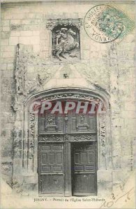 Old Postcard Joigny Portal of the Church of Saint Thibault