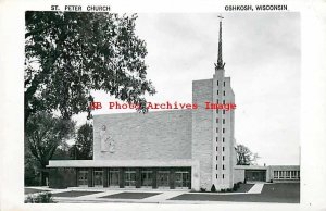 WI, Oshkosh, Wisconsin, RPPC, Saint Peter Church, Exterior View, Photo