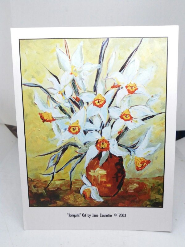 Jonquils Oil Painting Art Postcard by Jane Casnellie Pinehurst NC  2003