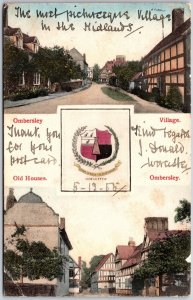 Village & Old Houses Ombersley Worcester England United Kingdom Postcard