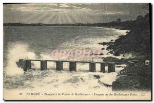 Old Postcard Parame Storm at Pointe de Rochebonne