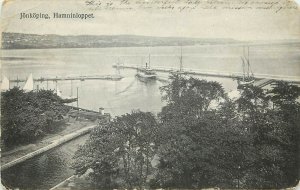 c1919 Postcard' Jönköping Sweden. Hamninloppet Harbor entrance posted