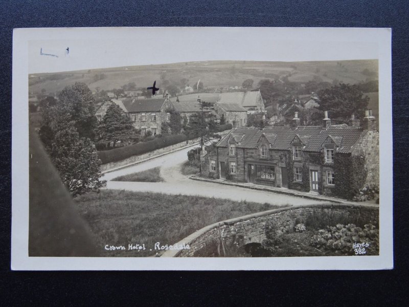 Yorkshire Pickering ROSEDALE ABBEY The Crown Hotel / Tea Shop c1930 RP Postcard