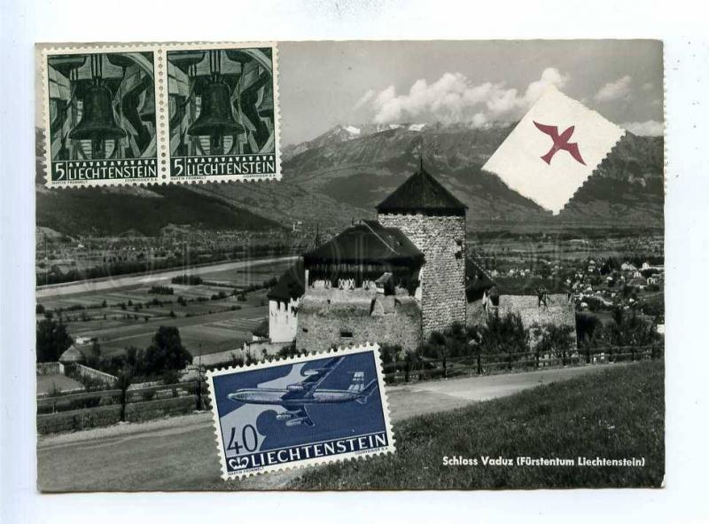 192777 LICHTENSTEIN Schloss Vaduz Vintage RPPC w/ many stamps