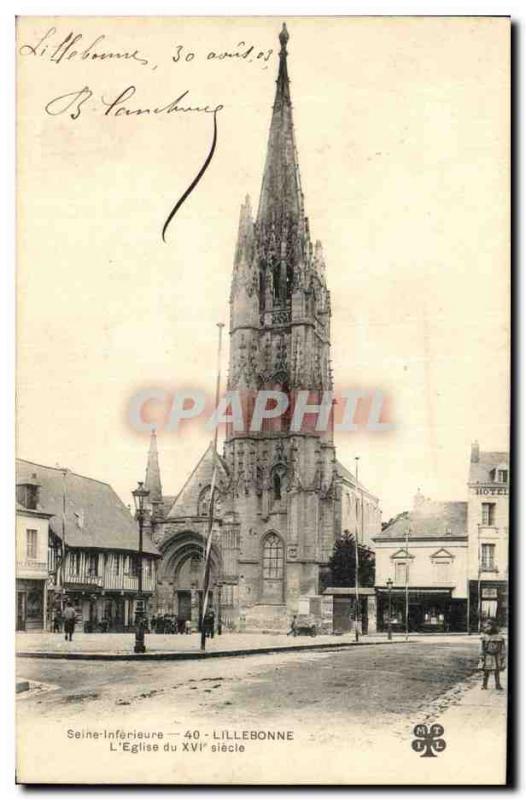 Old Postcard Lillebonne The Church Of 14th Century